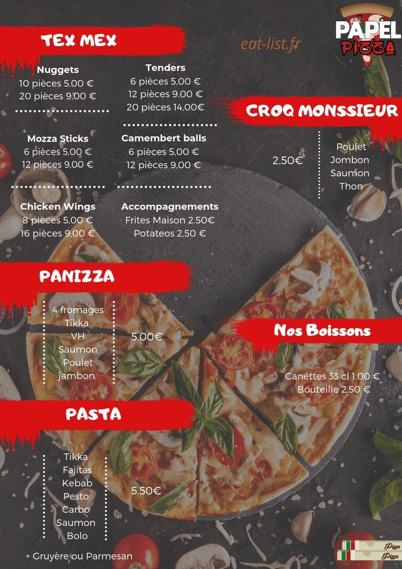 Papel Pizza — carte page 4
