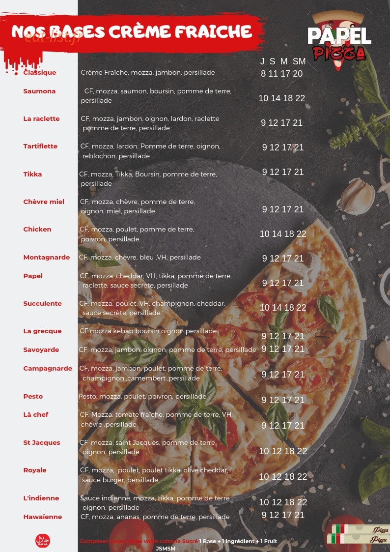 Papel Pizza — carte page 2