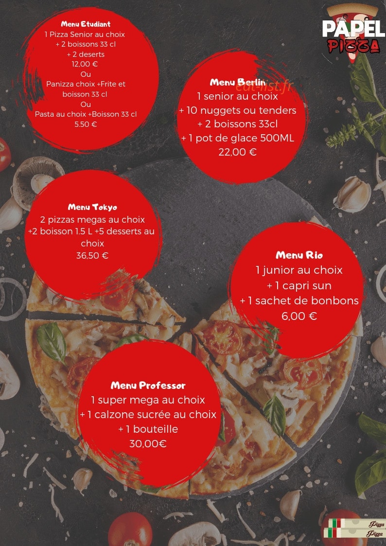 Papel Pizza — carte page 6