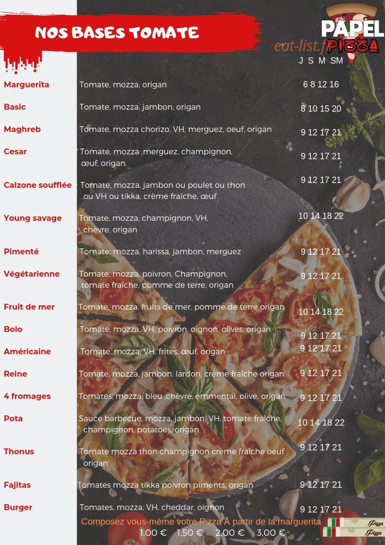 Papel Pizza — carte page 3