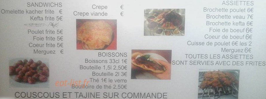 Snack yasin — carte page 1