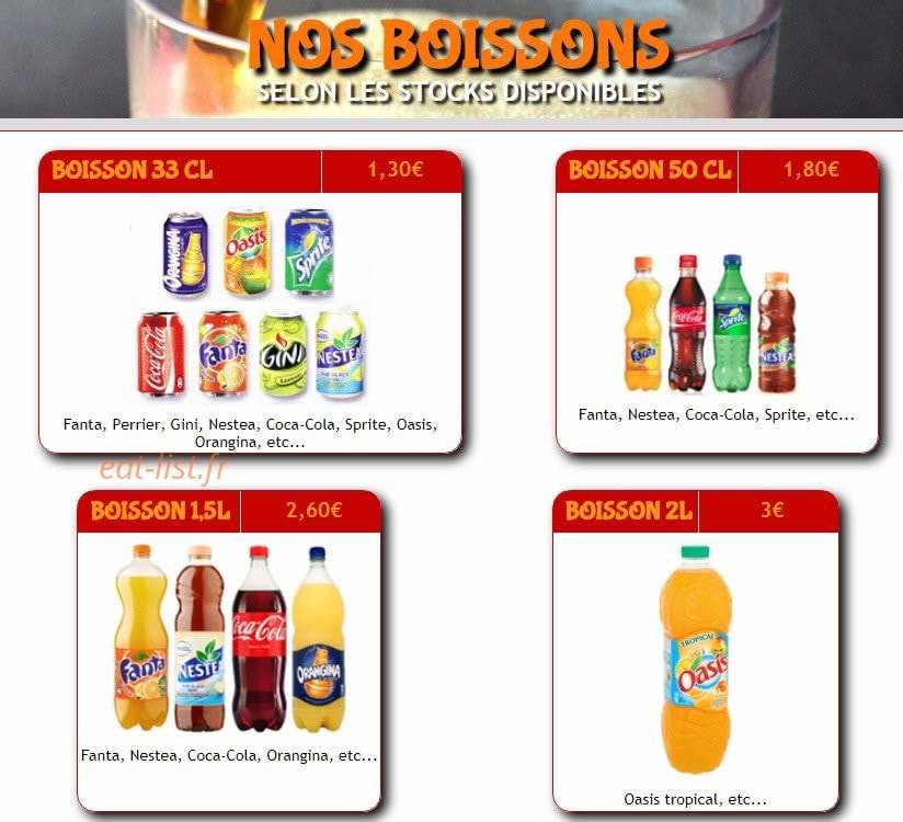 Speed Pizza — carte page 9