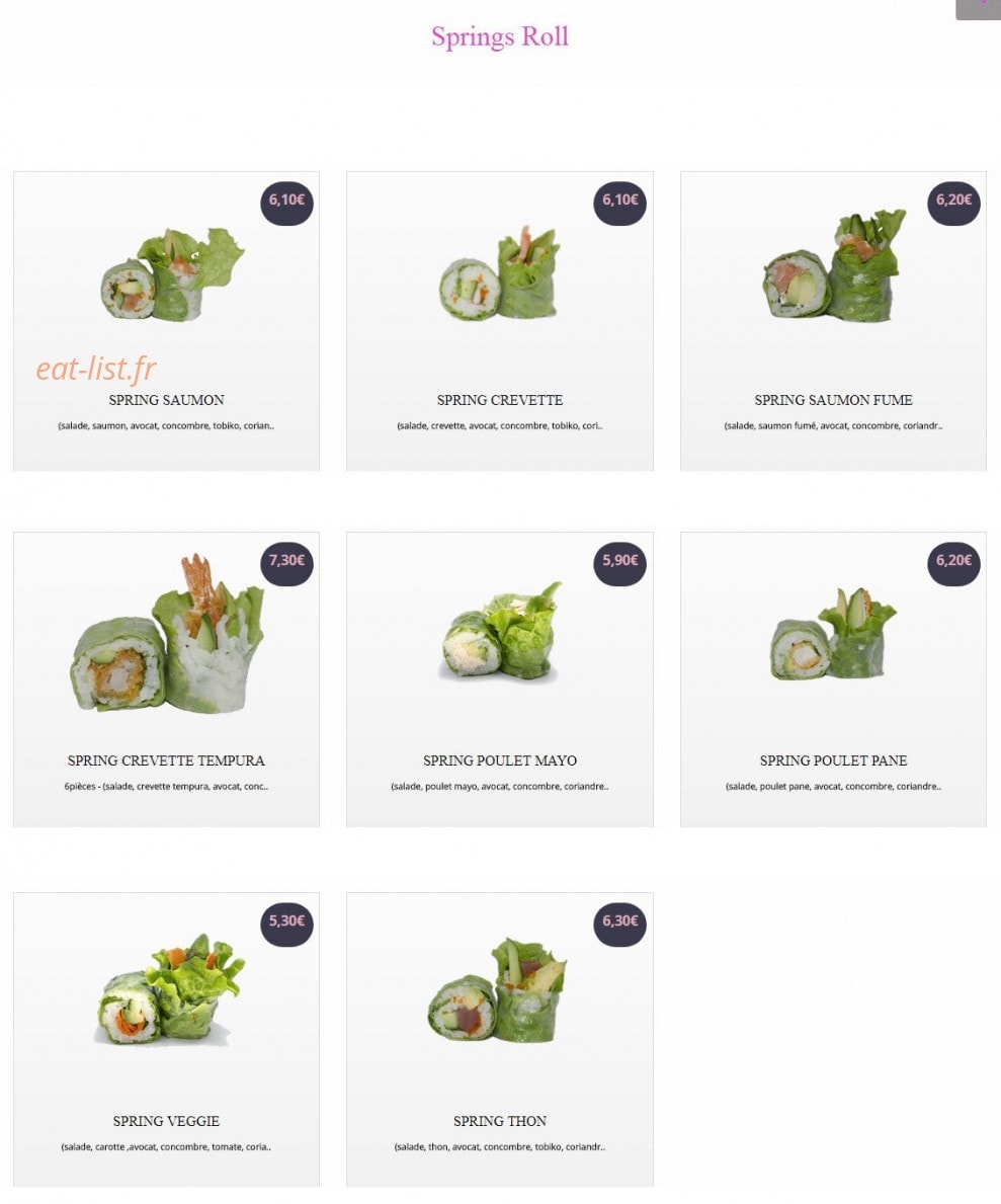 Sushi Yaki World — carte page 20