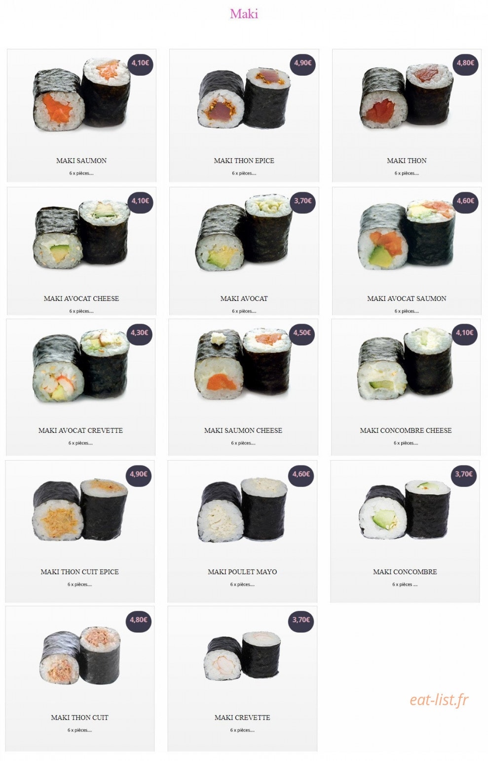 Sushi Yaki World — carte page 9