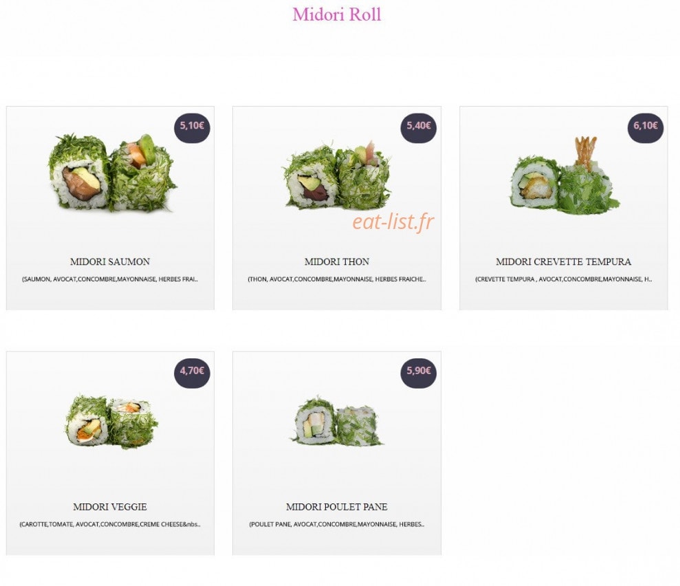 Sushi Yaki World — carte page 16