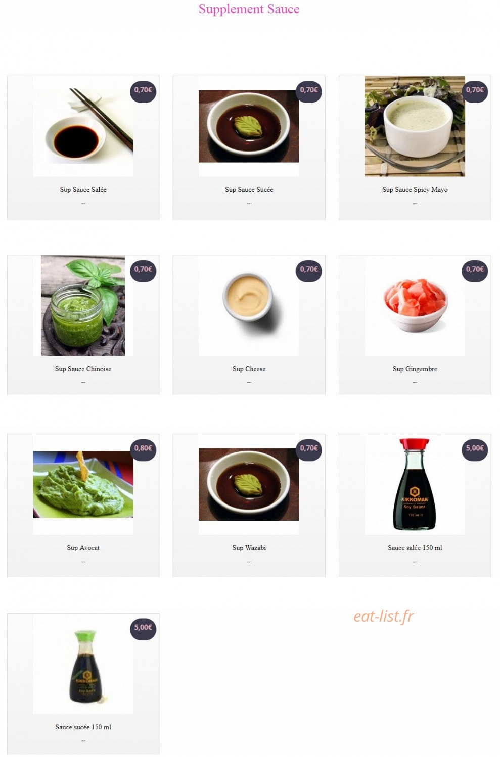 Sushi Yaki World — carte page 30