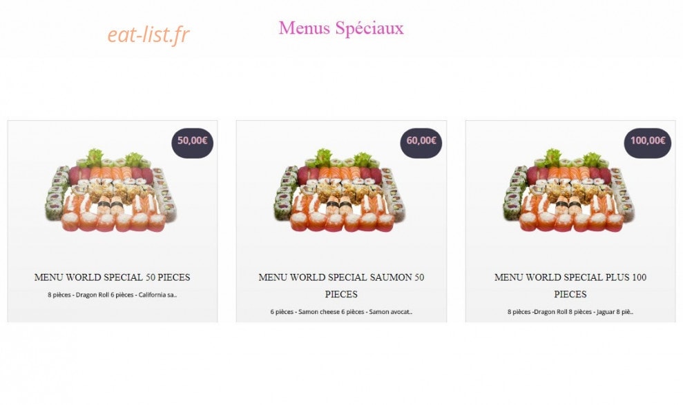 Sushi Yaki World — carte page 25