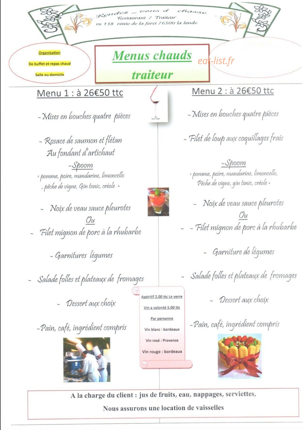 Au Rendez Vous D'Chasse — carte page 14