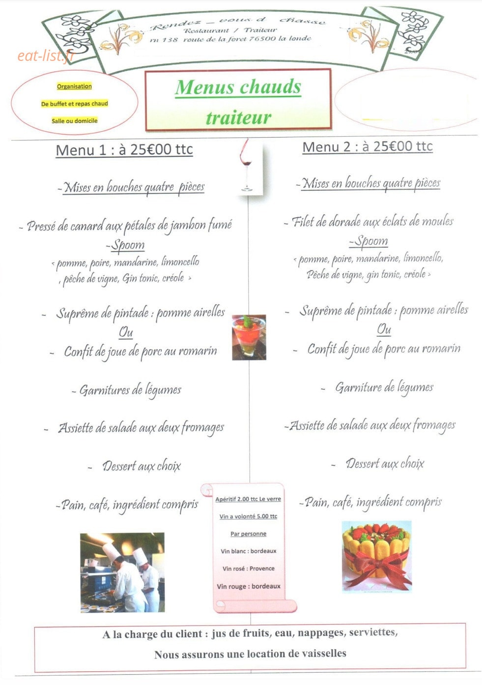 Au Rendez Vous D'Chasse — carte page 13