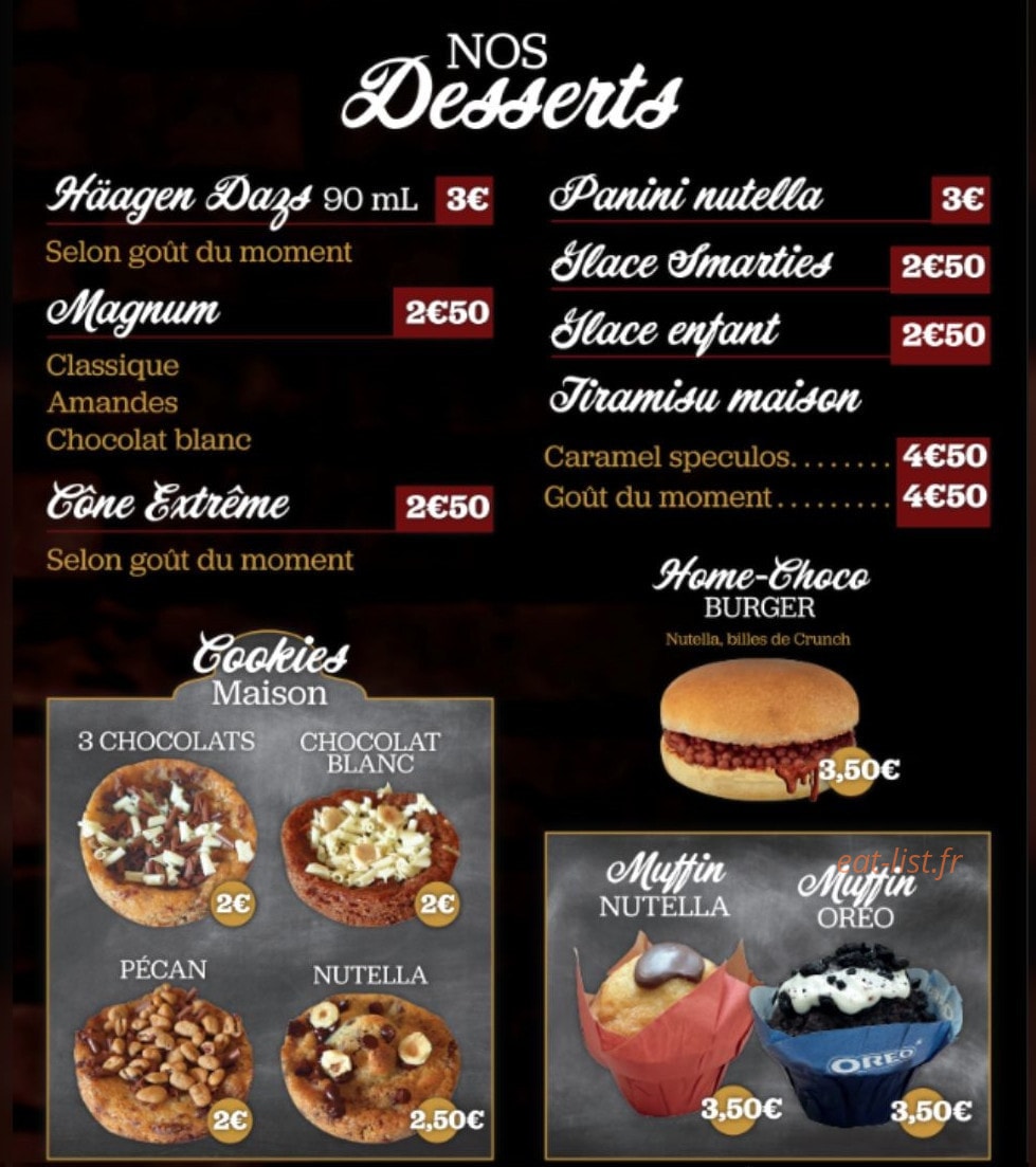 Home Burger's — carte page 5