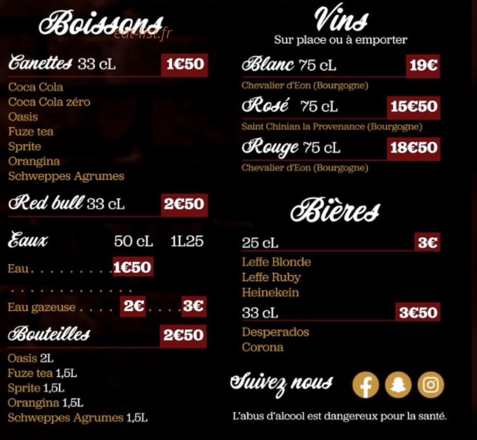 Home Burger's — carte page 6