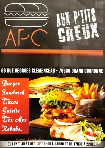 Aux P'tits Creux — carte page 1