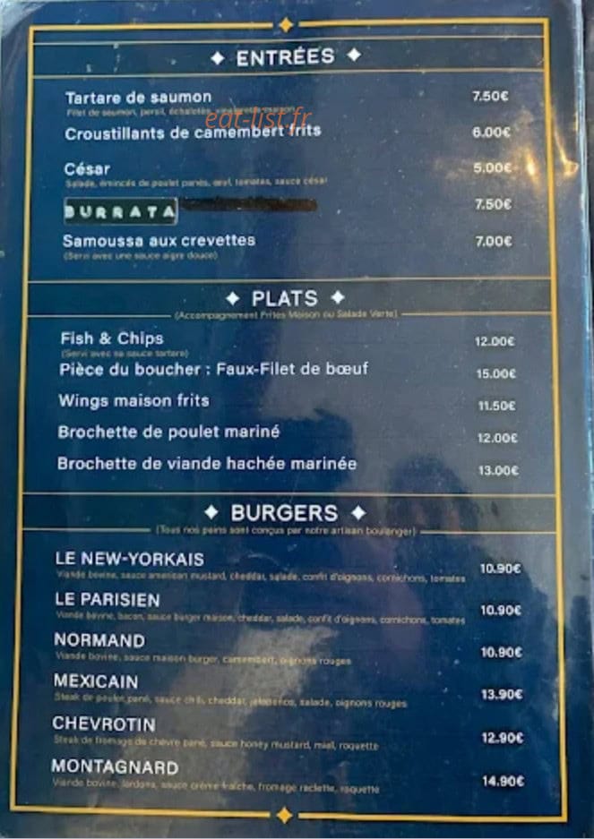 Carte et menu de La Cantine du Château à Grand Couronne — Les entrées, plats...