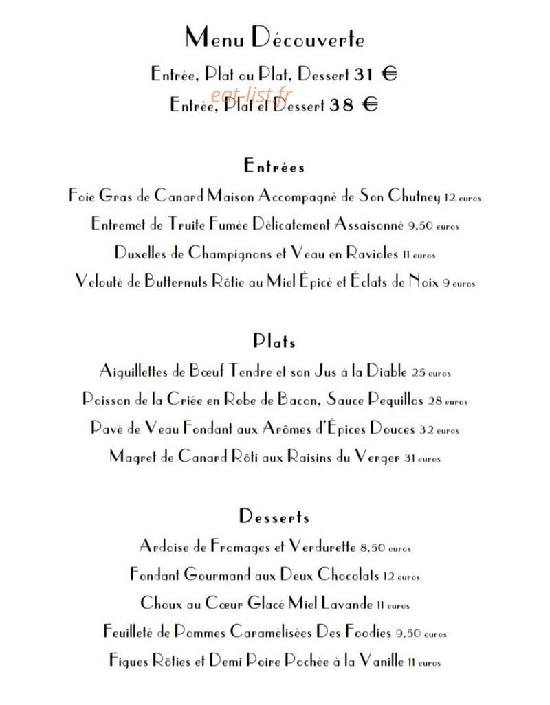 Les Foodies — carte page 1
