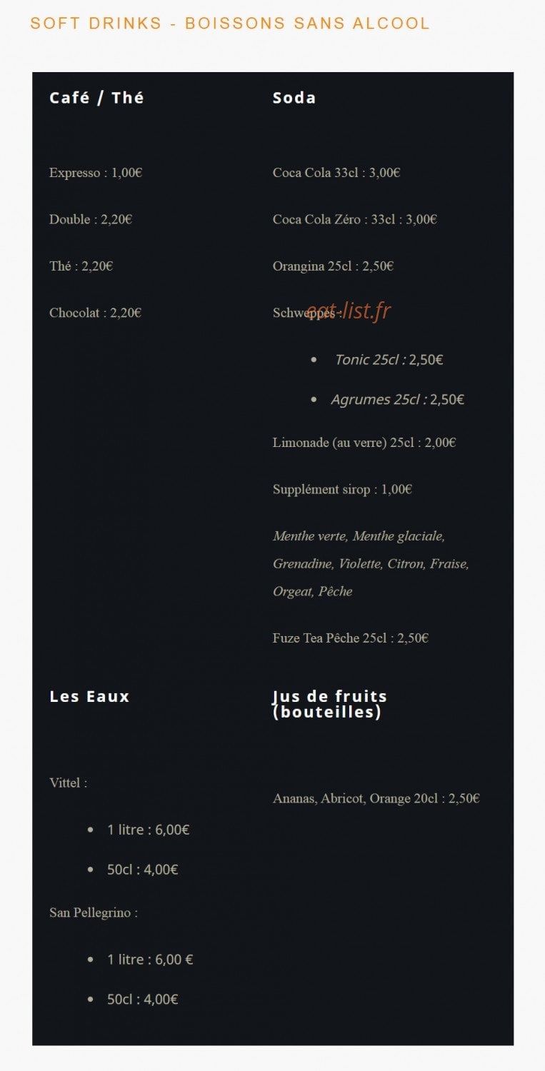 Chez Tata Caro — carte page 2