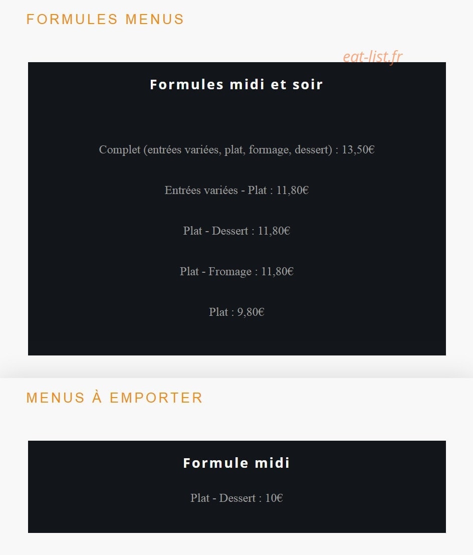 Chez Tata Caro — carte page 3