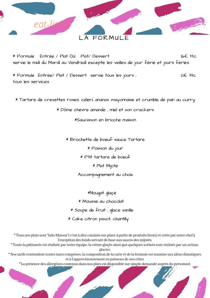 Carte et menu de L'Aquilon à Hautot sur Mer — les formules