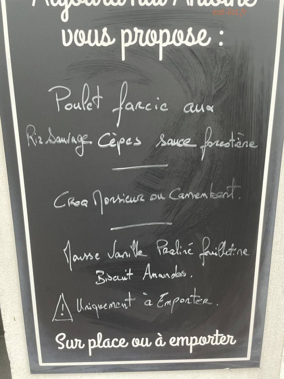Chez Antoine — carte page 1