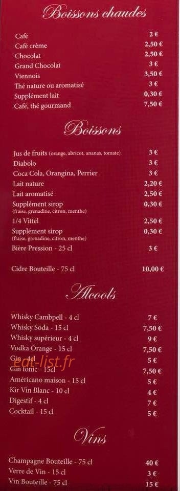 La Terrasse gourmande — carte page 1