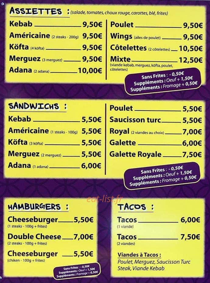Marmara Kebab — carte page 1