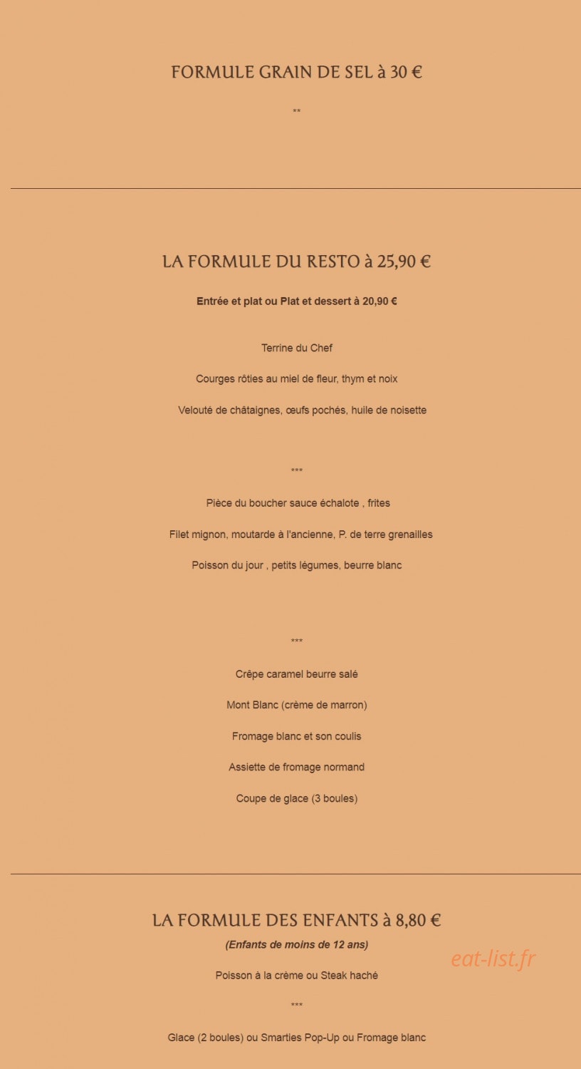 Le Grain de Sel — carte page 3