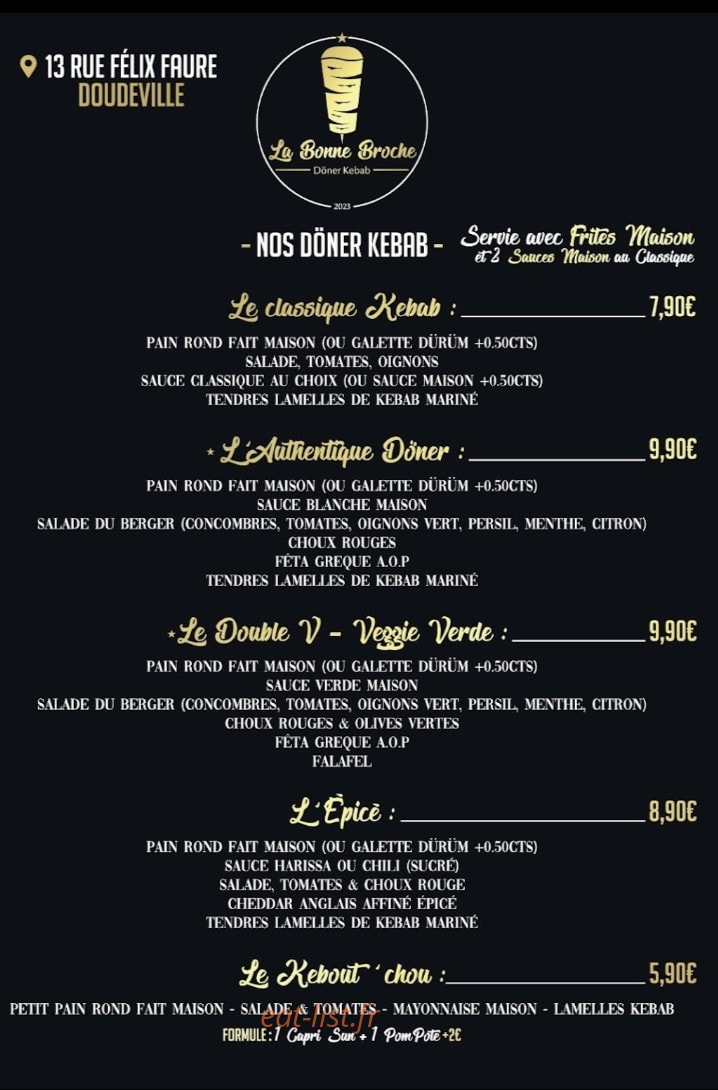 La Bonne Broche — carte page 1