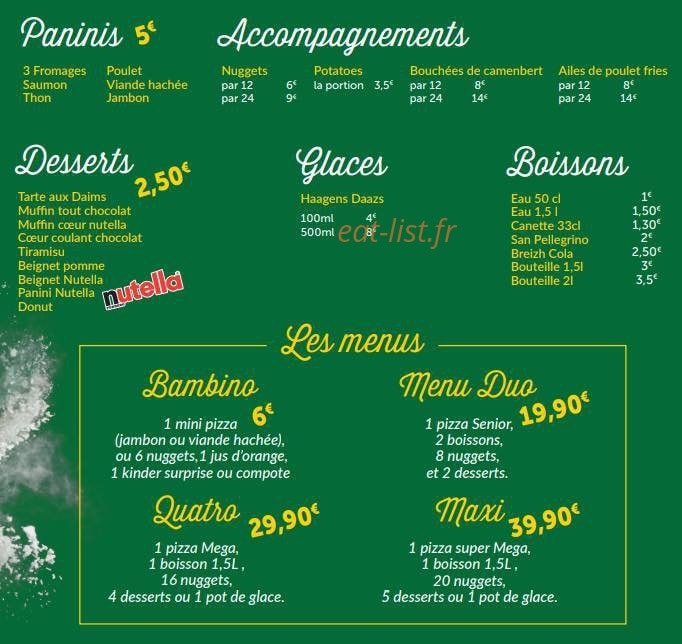 Pizza Chez Vous — carte page 3