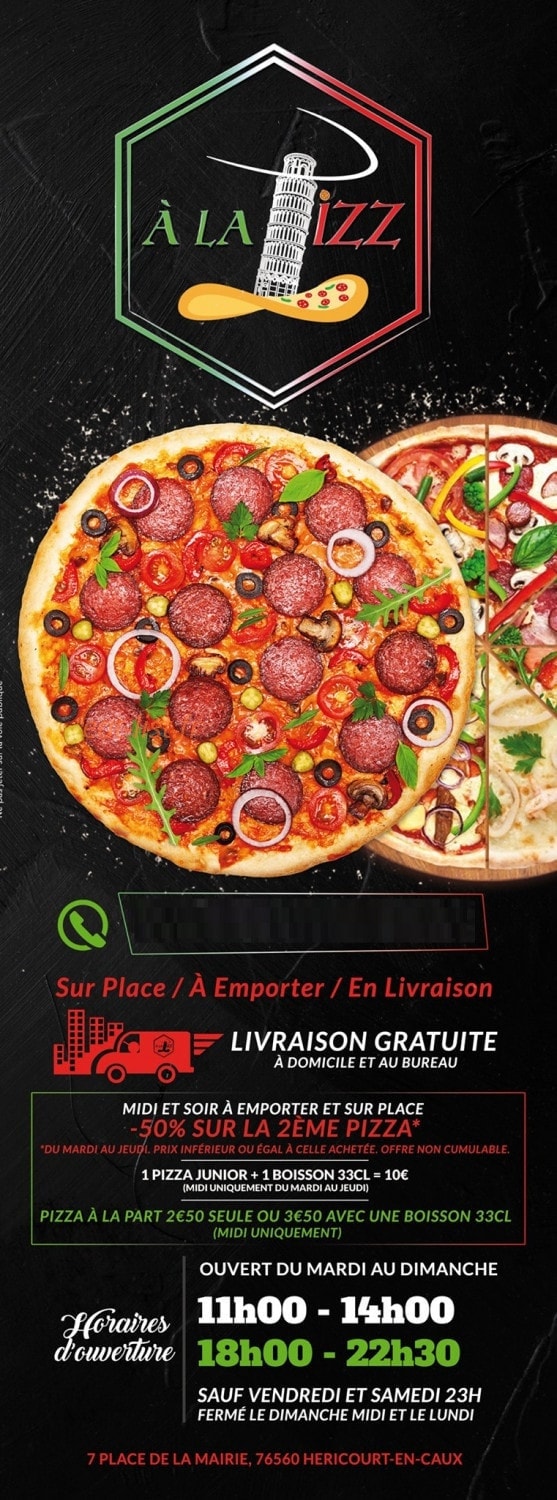 À La Pizz — carte page 1