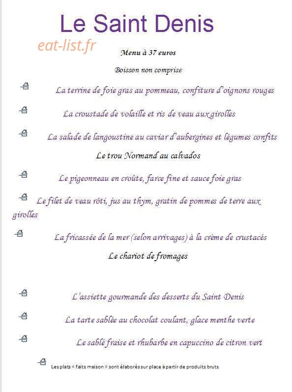 Le Saint Denis — carte page 2