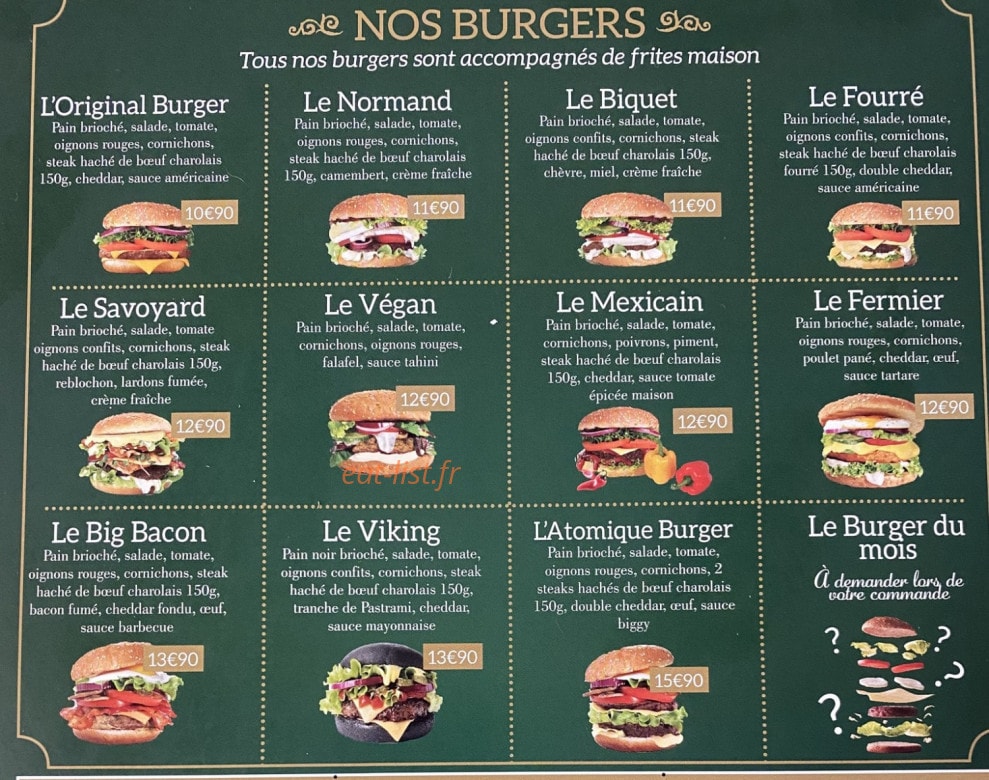 La Maison du Burger — carte page 2