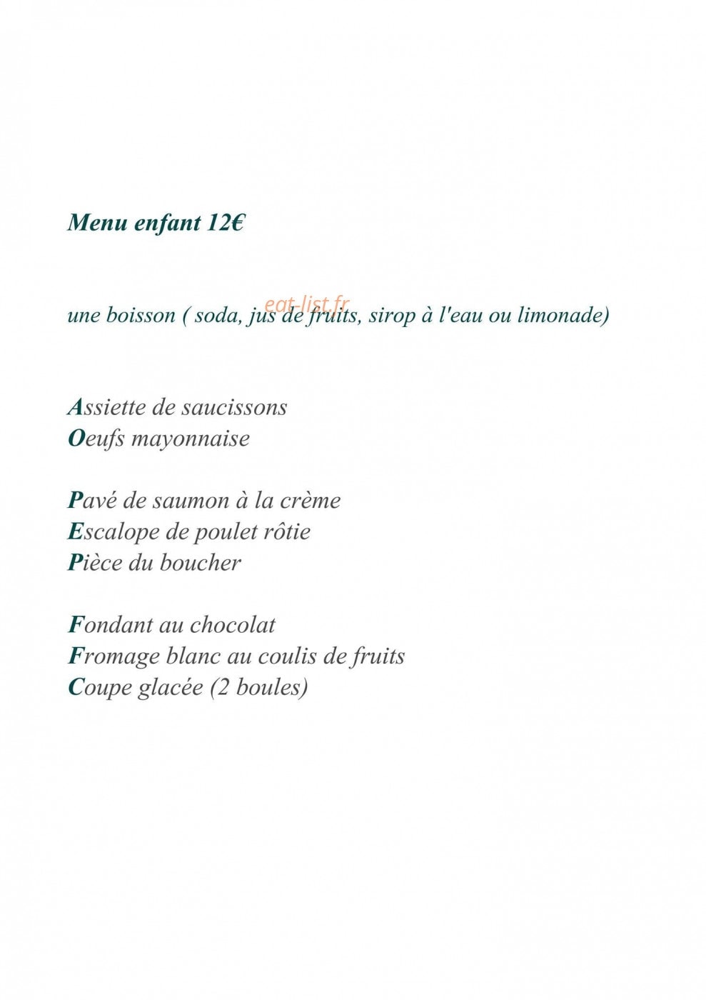 La Table de Jeanne — carte page 7