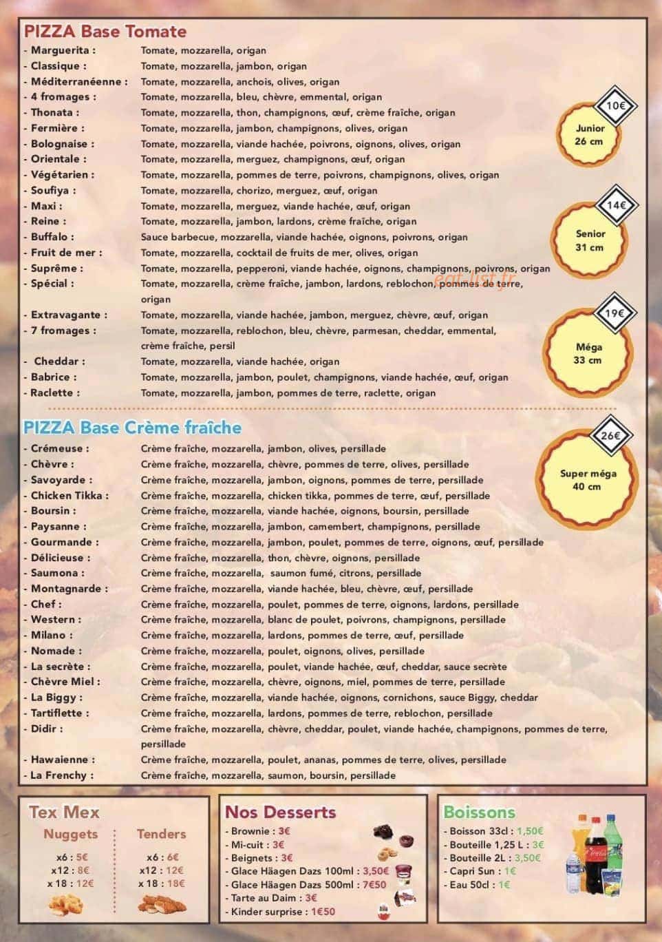 My Pizza — carte page 2