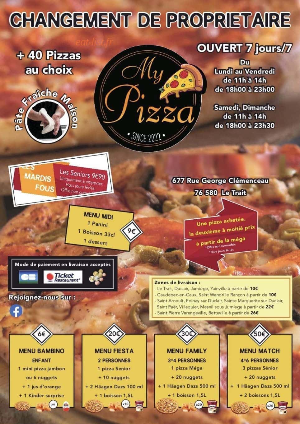 My Pizza — carte page 1
