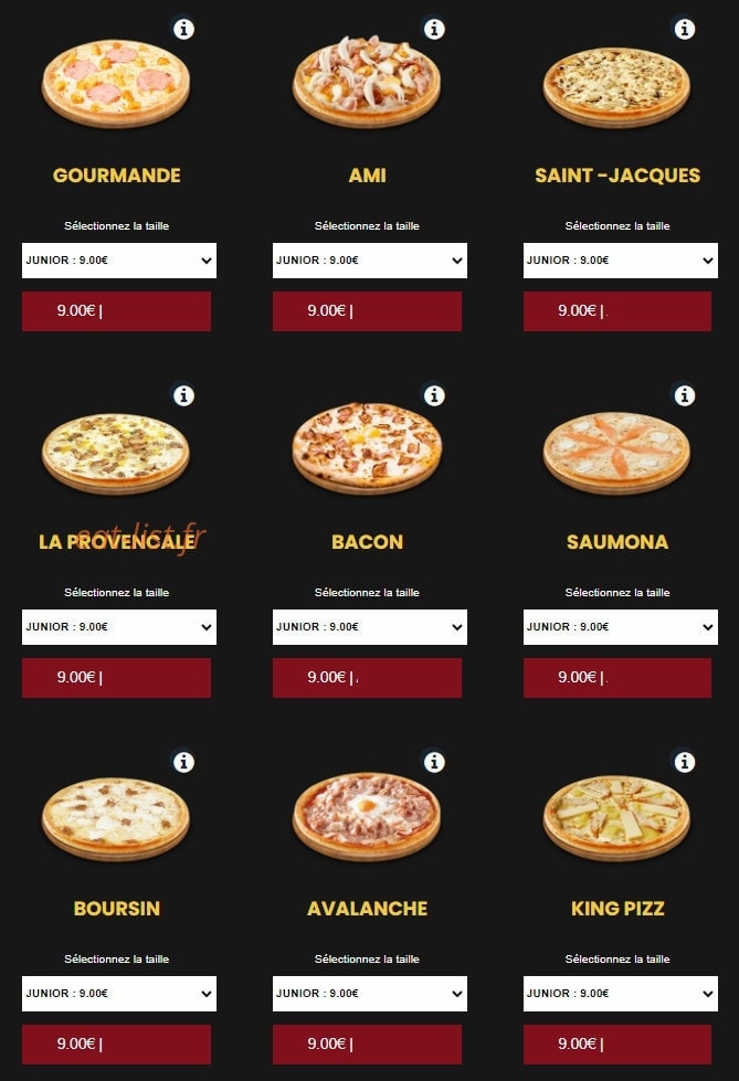 Pizza King — carte page 5