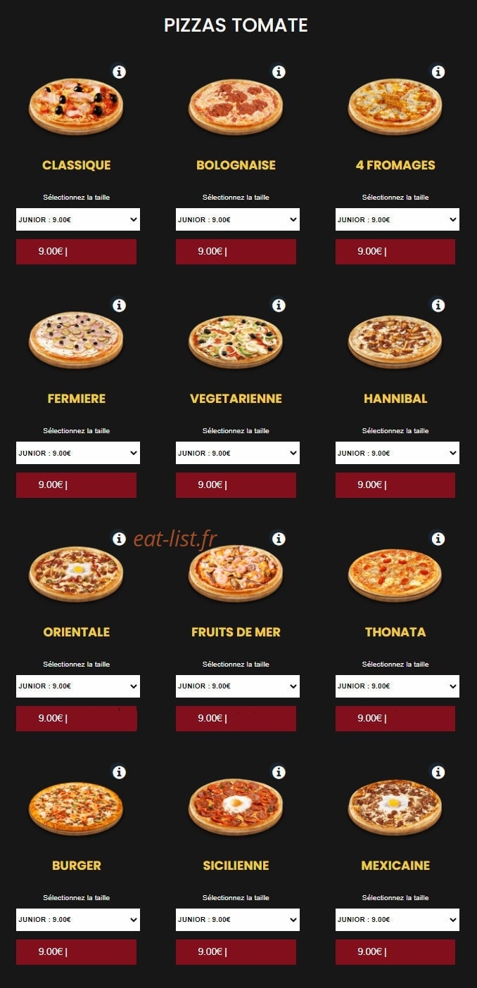 Pizza King — carte page 2