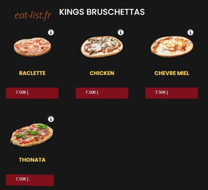 Pizza King — carte page 8
