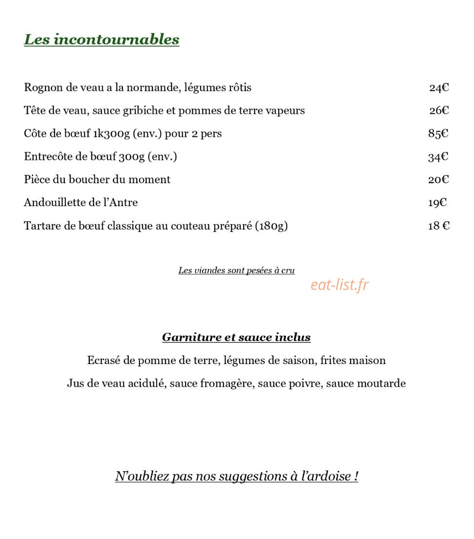 Antre Amis — carte page 2