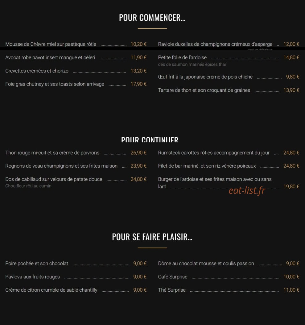A l'Ardoise — carte page 1