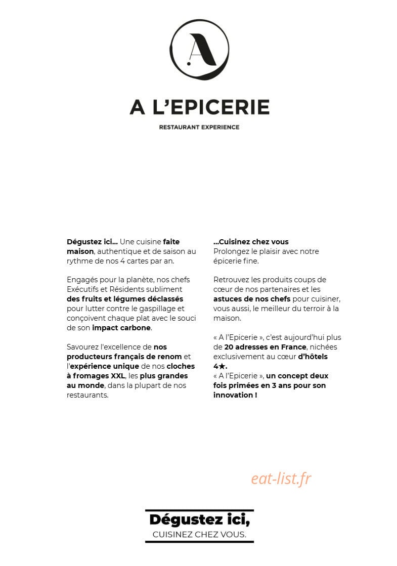 A l'Epicerie — carte page 2