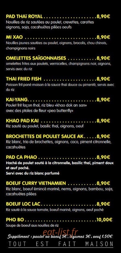 Asian kitchen — carte page 2
