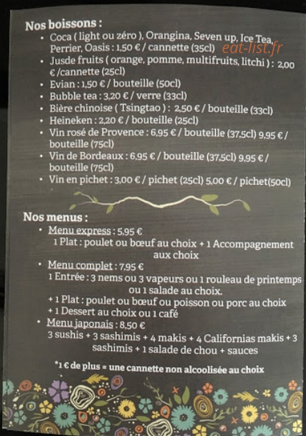 Asie Gourmet — carte page 3