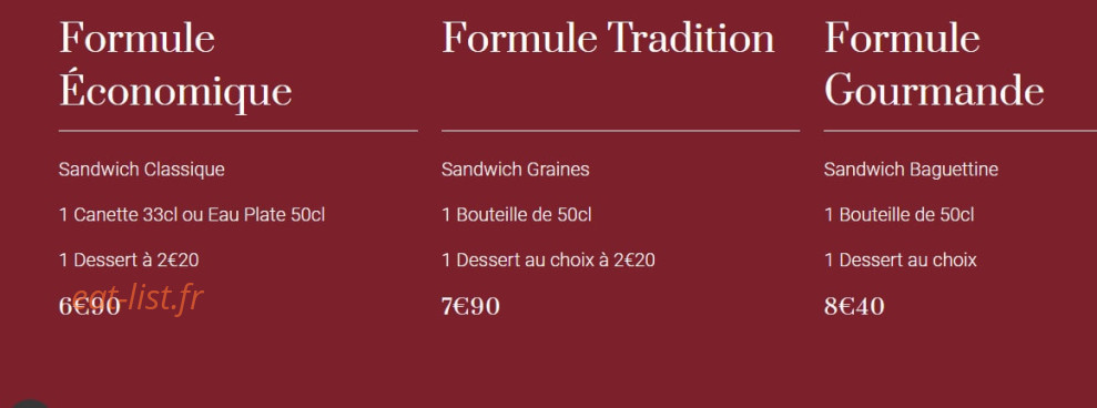 Carte et menu de Au Fournil de la Gare à Le Havre — Les formules