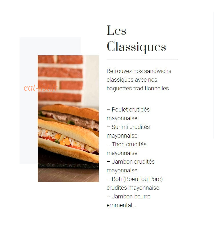 Carte et menu de Au Fournil de la Gare à Le Havre — Les clasiques