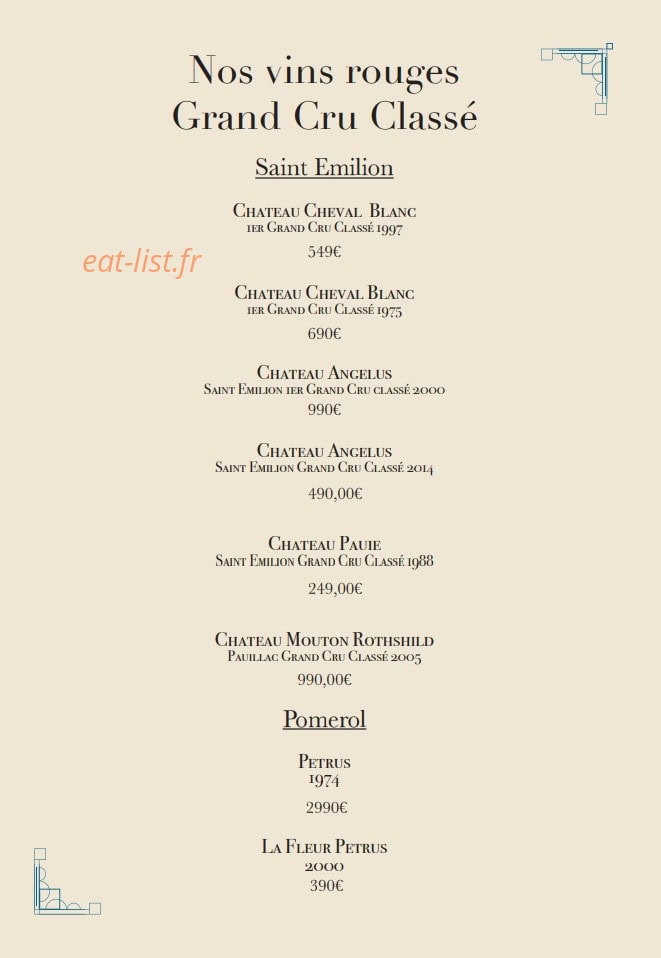 Beef and Wine — carte page 10