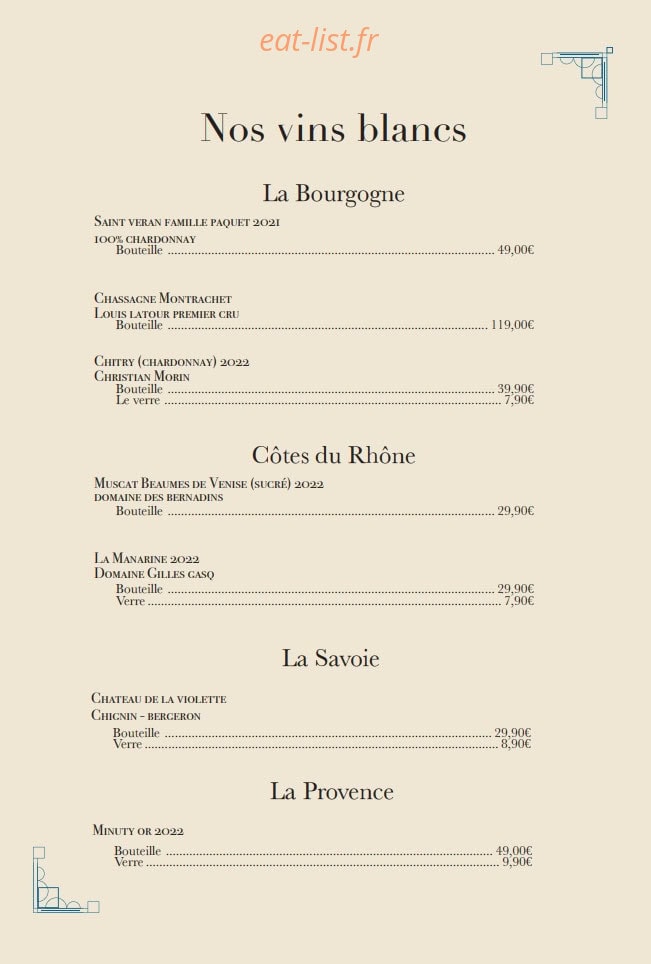 Beef and Wine — carte page 6