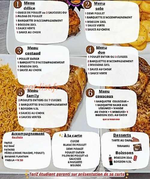 Best Chicken Roz — carte page 1