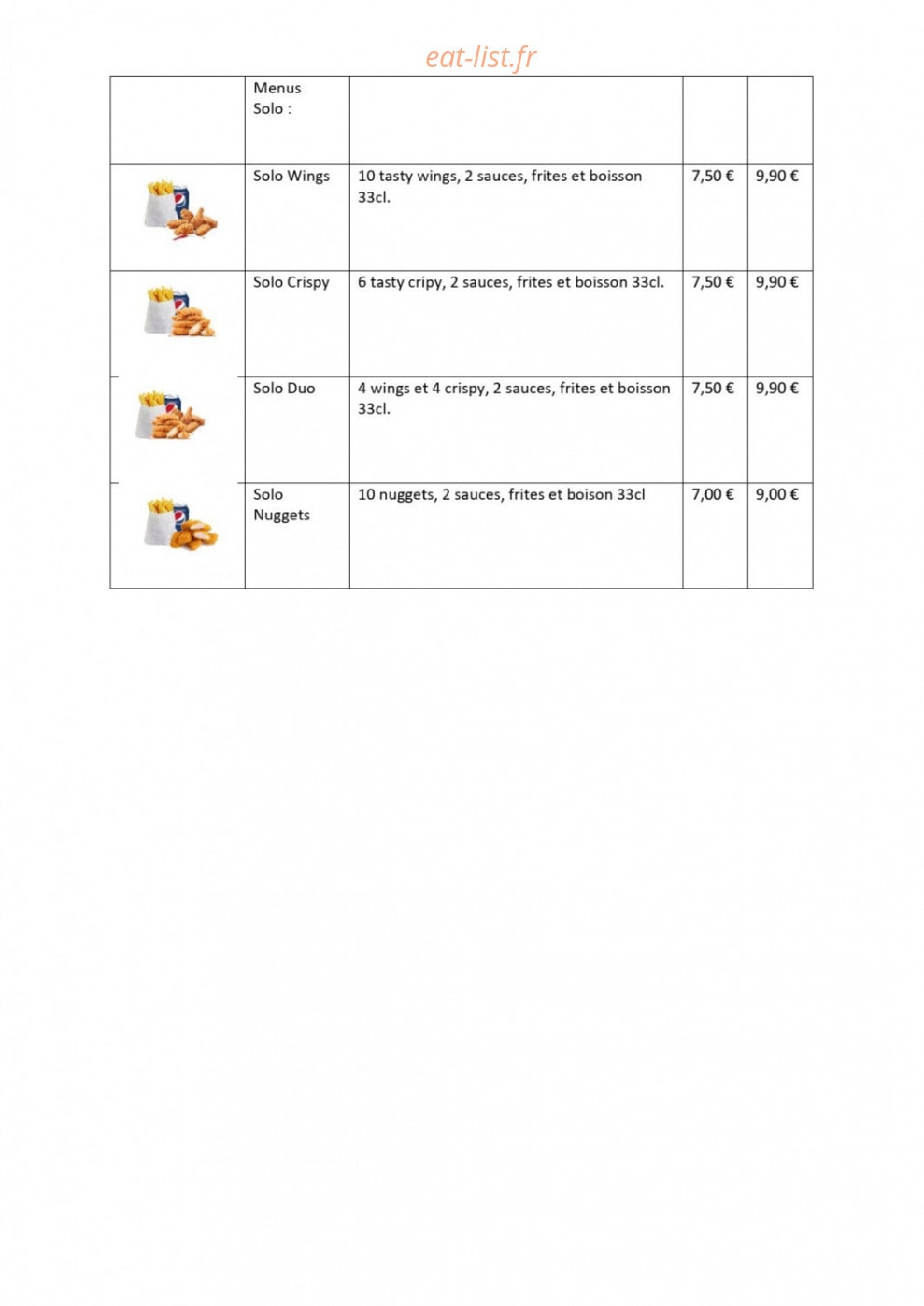 Big Moh's — carte page 7