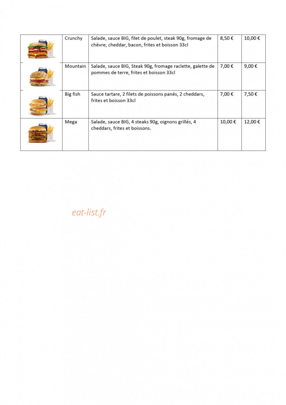 Big Moh's — carte page 2
