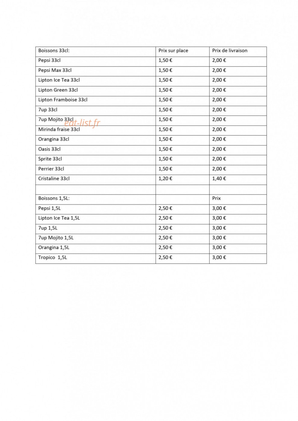 Big Moh's — carte page 3
