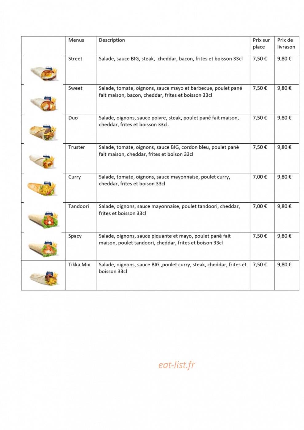 Big Moh's — carte page 11